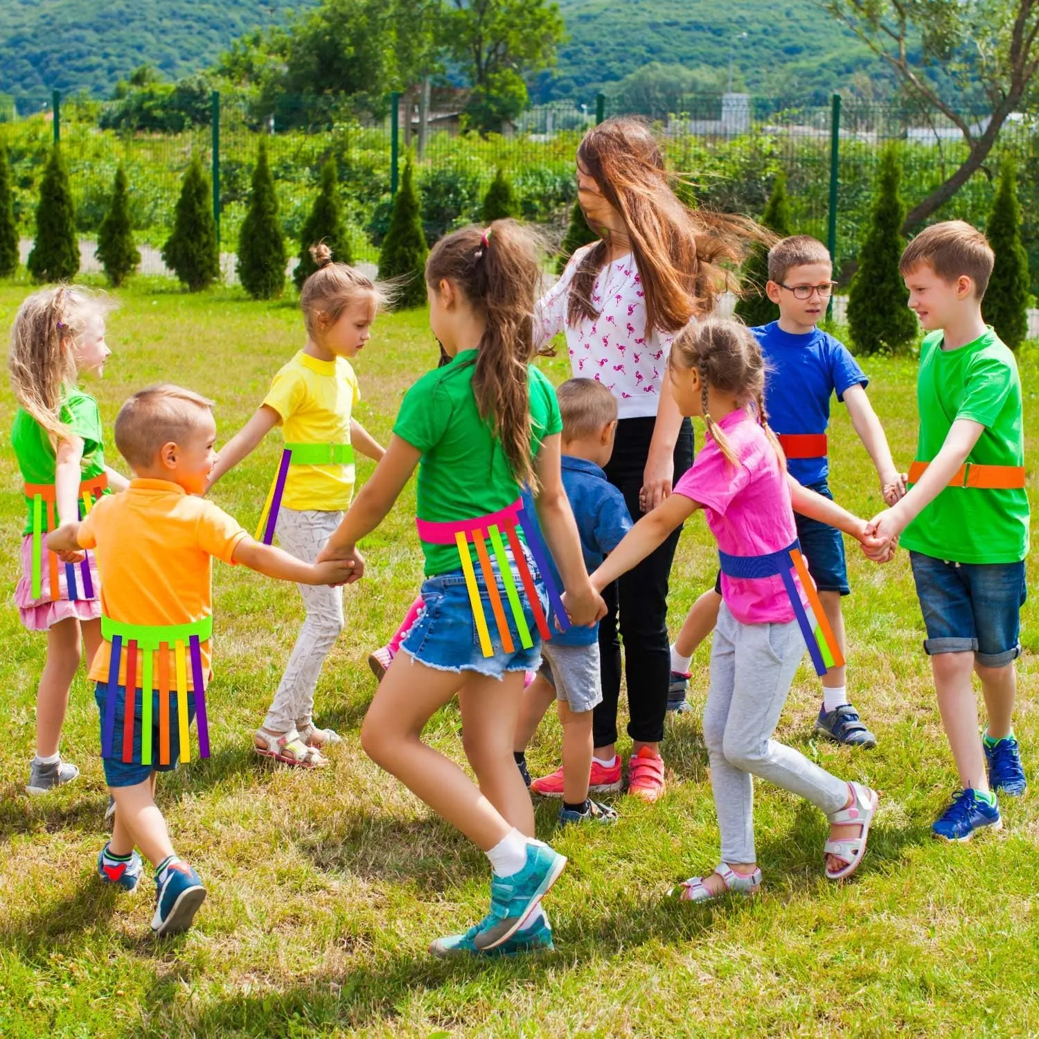 10 Pcs Catch Tail Game Belt, Field Day Games for Adults, Stretchable Catching Training Equipment for Family Outdoor Picnic Carnival Games Activities
