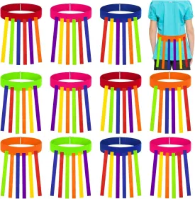 10 Pcs Catch Tail Game Belt, Field Day Games for Adults, Stretchable Catching Training Equipment for Family Outdoor Picnic Carnival Games Activities
