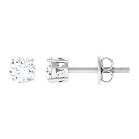 1/4 CT Diamond Solitaire Stud Earrings in 4 Prong Setting