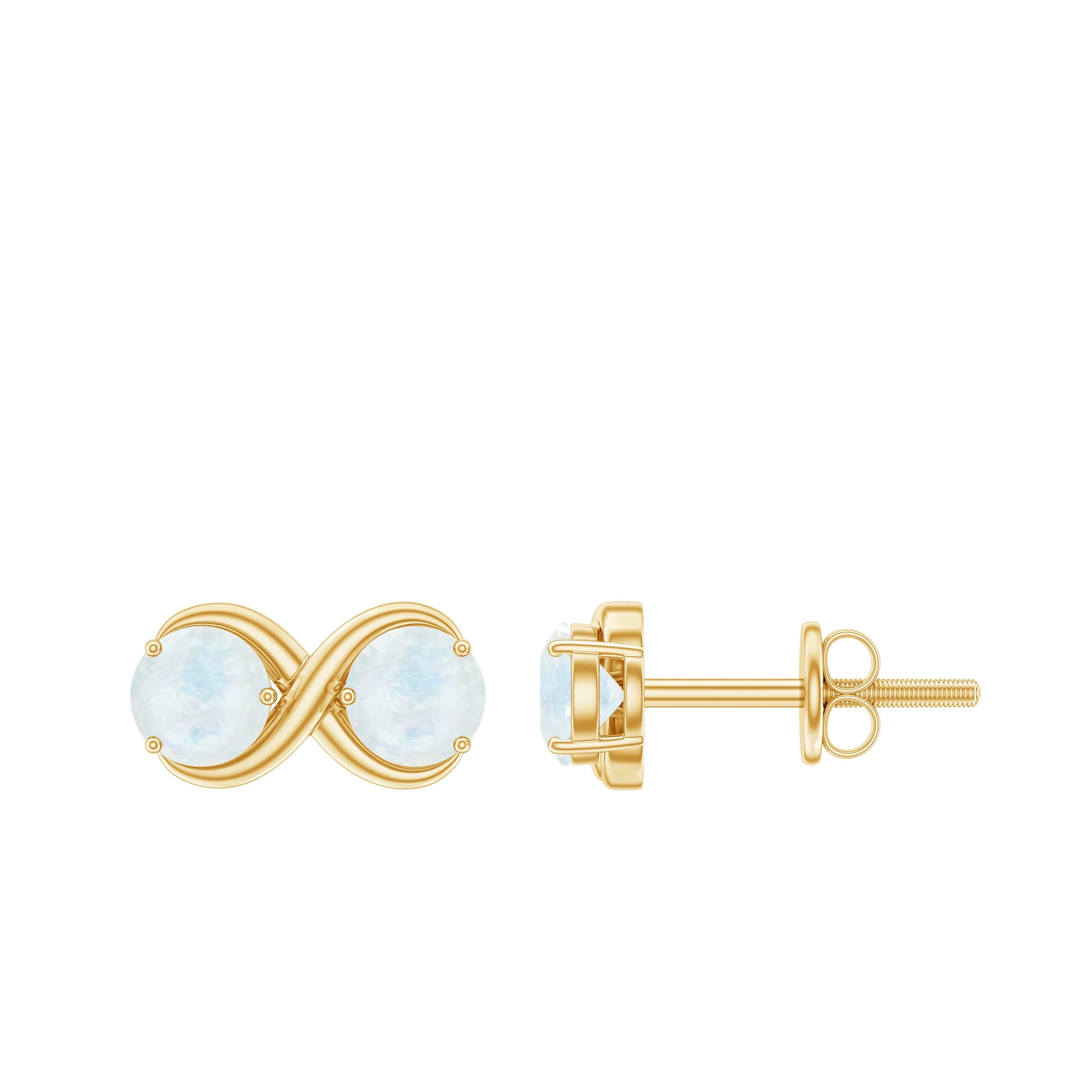 1.50 CT Simple Moonstone Two Stone Infinity Stud Earrings