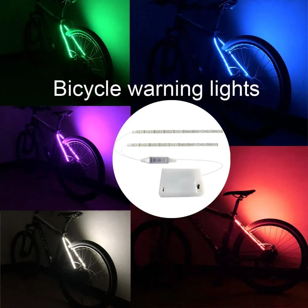 2 Strip Electric LED Bicycle Scooter Lights Night Cycling Colorful Lamp Waterproof Safety Skateboard Scooter Lights