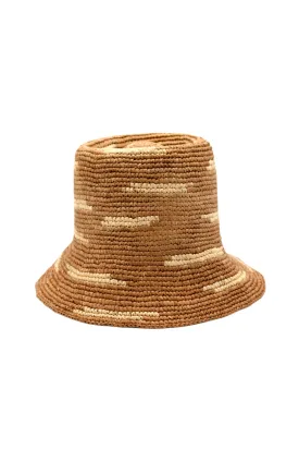 2.5" Brim Taylor Crochet Bucket Straw Hats with Zebra Stripes