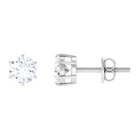 3/4 CT Certified Cubic Zirconia Gold Solitaire Stud Earrings