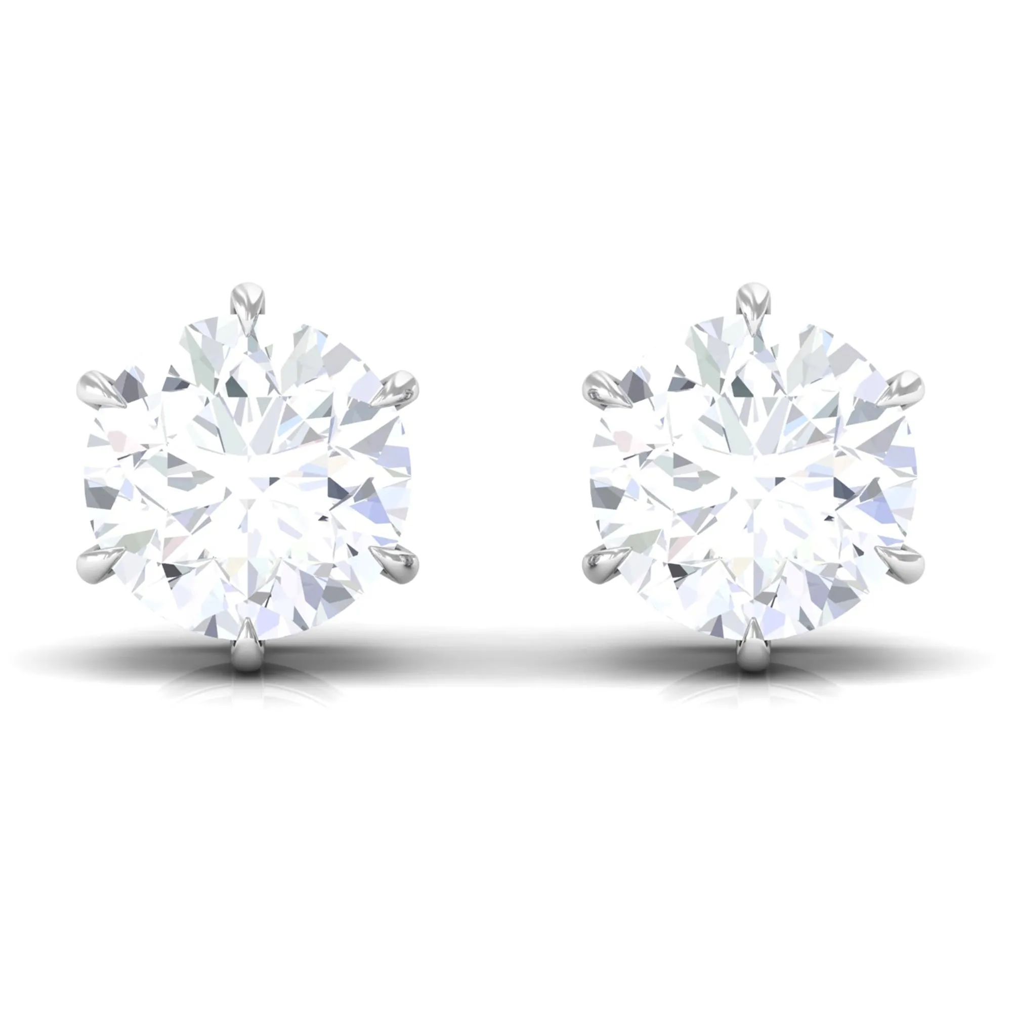3/4 CT Certified Cubic Zirconia Gold Solitaire Stud Earrings