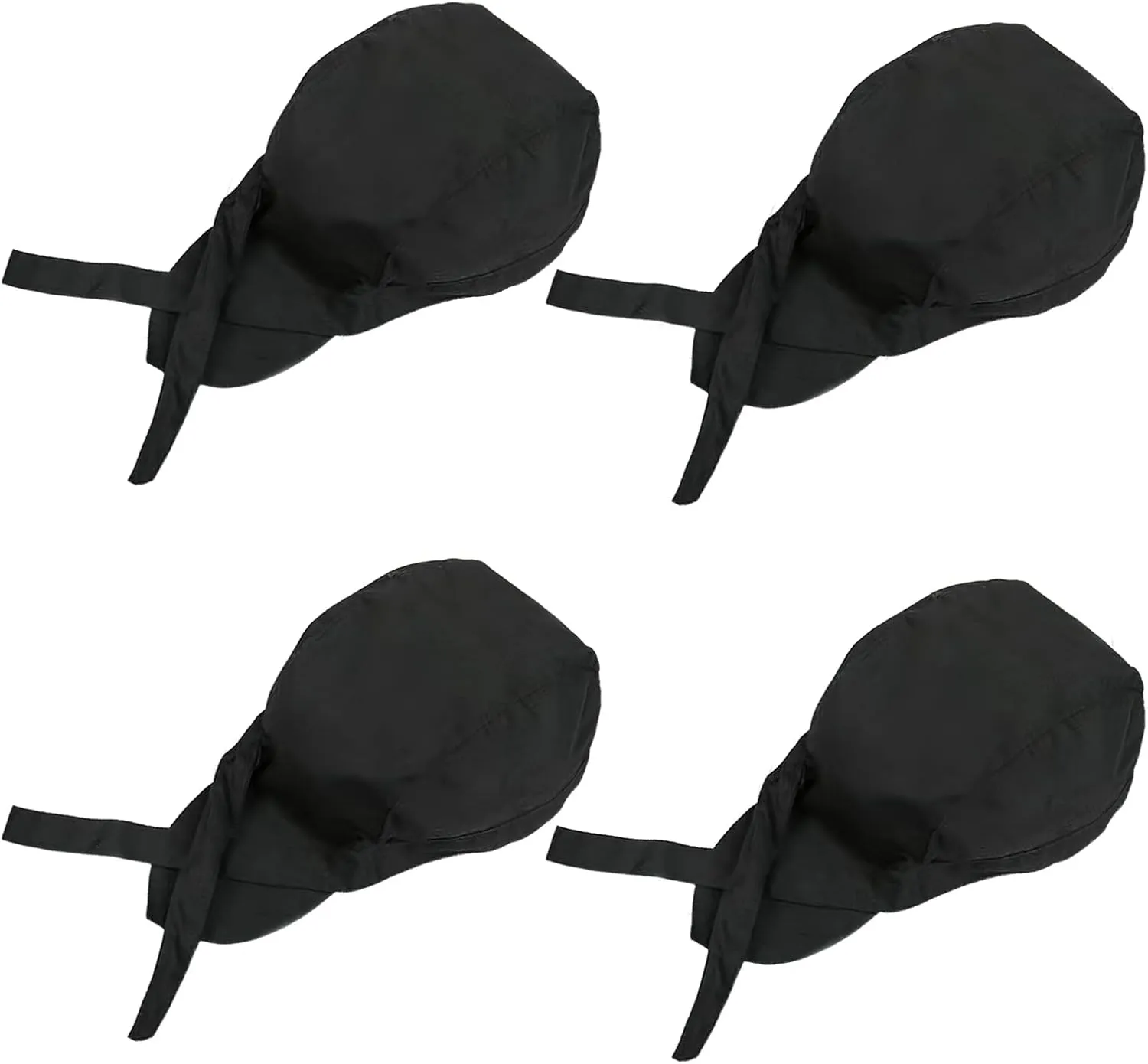 4 Pack Kitchen Cooking Cap, Comfort Breathable Chef Skull Hats for Men Women, Adjustable Working Caps One Size Fit All