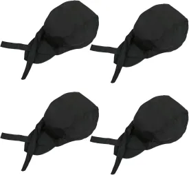 4 Pack Kitchen Cooking Cap, Comfort Breathable Chef Skull Hats for Men Women, Adjustable Working Caps One Size Fit All