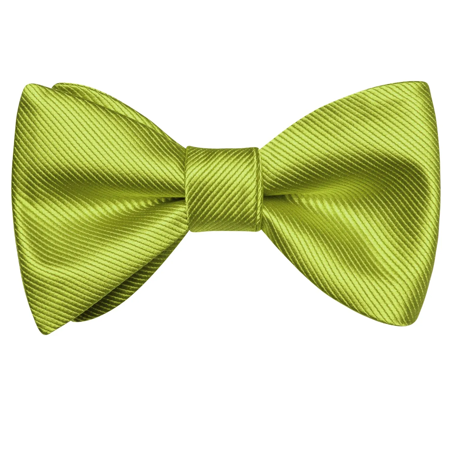 $9.99 Leaf Green Striped Silk Self-tied Bow Tie Pocket Square Cufflinks Set
