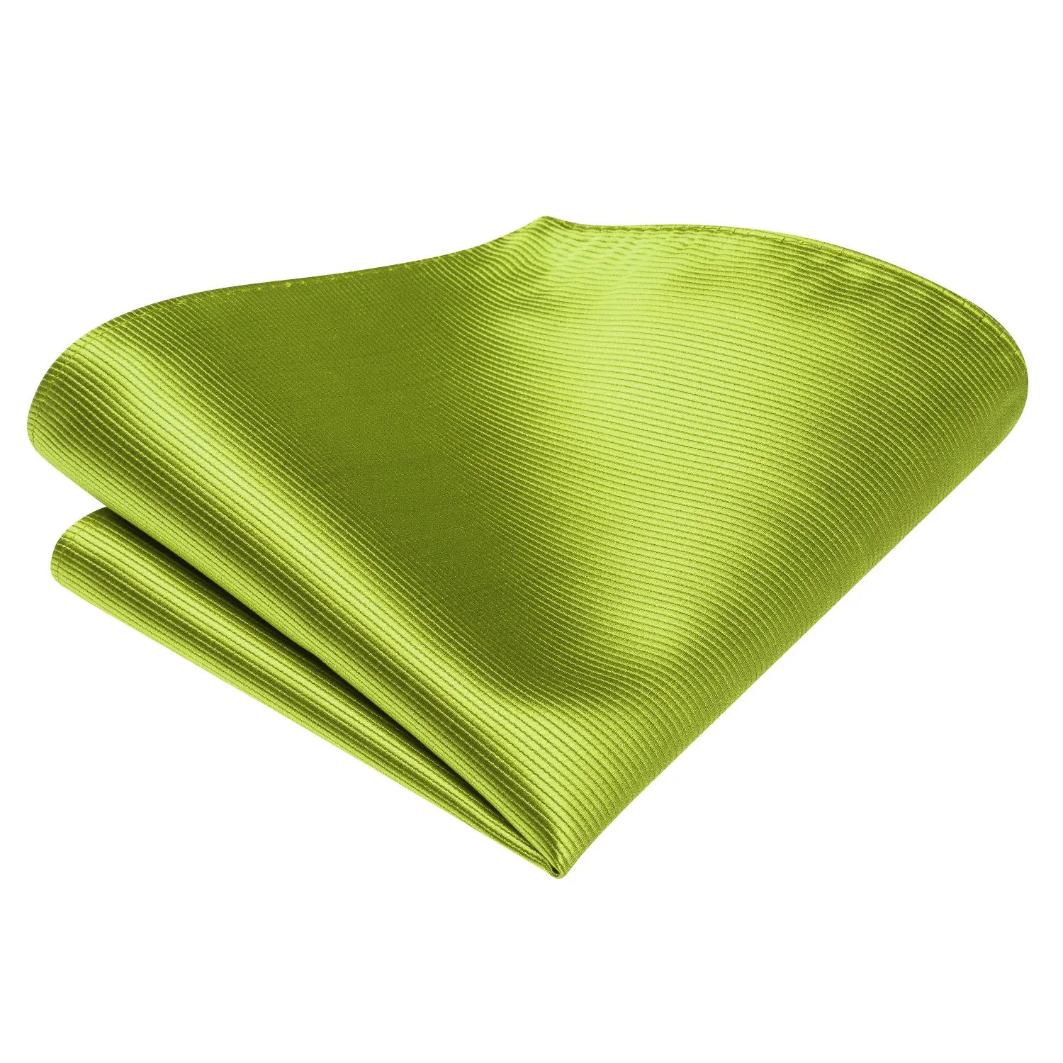 $9.99 Leaf Green Striped Silk Self-tied Bow Tie Pocket Square Cufflinks Set