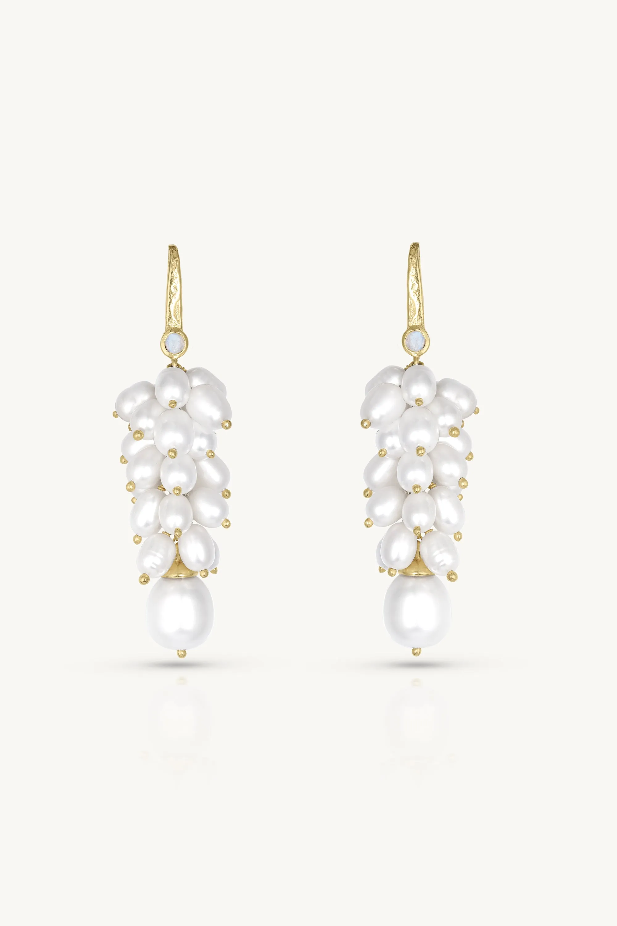 Adeline Pearl Cluster Gold Earrings