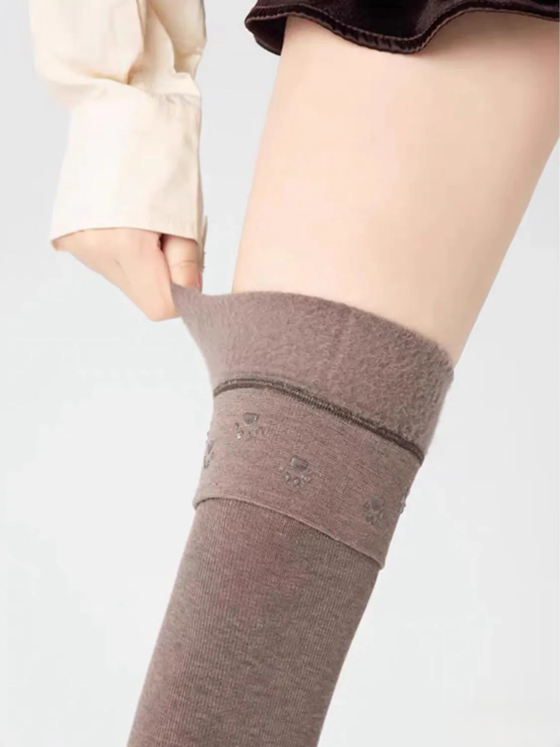 Anti-slip thigh-high cotton stockings for spring autumn