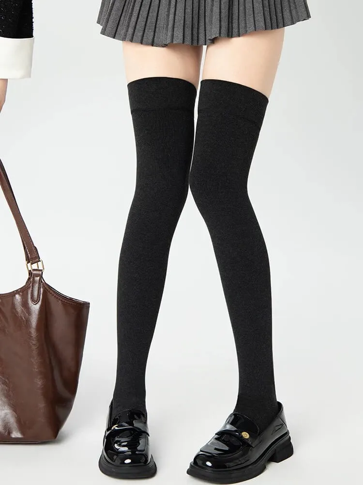Anti-slip thigh-high cotton stockings for spring autumn