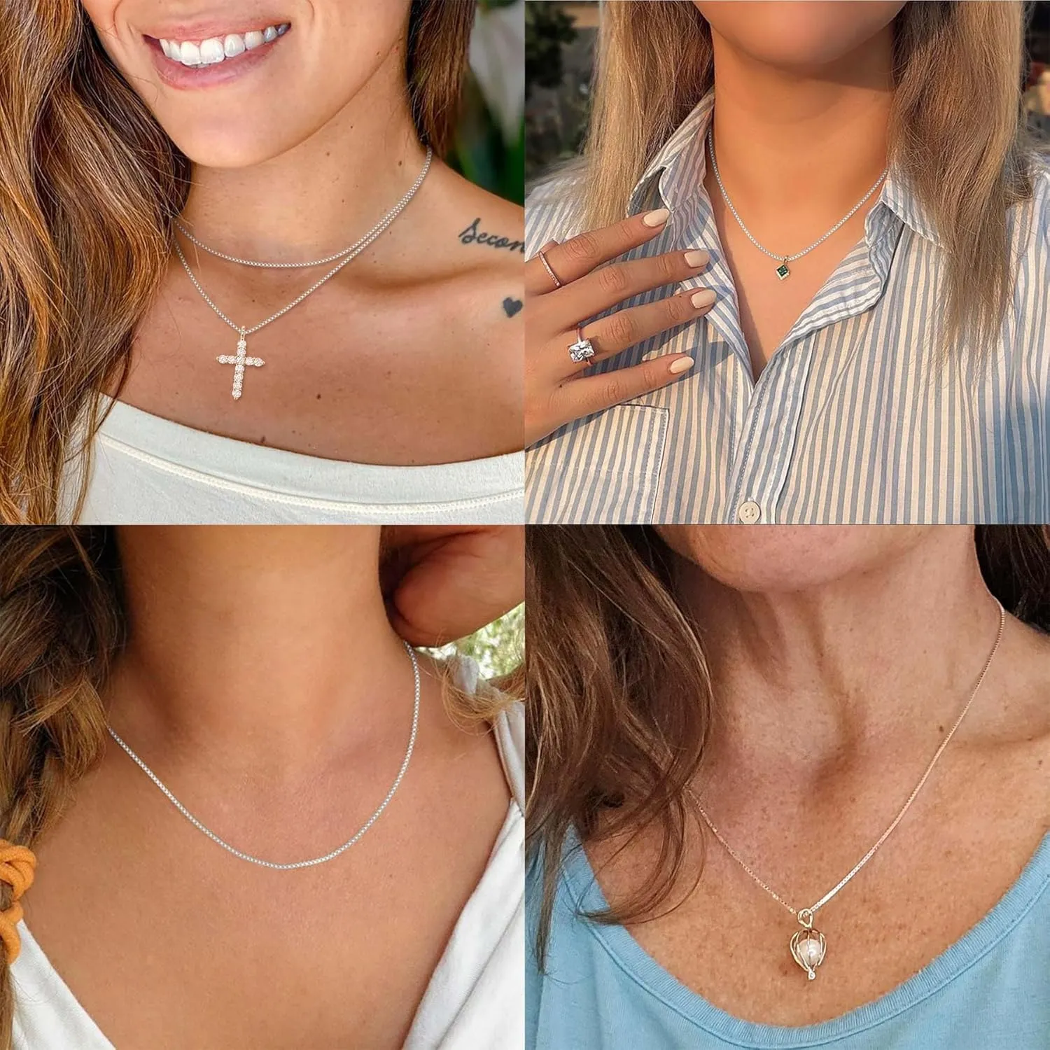ASHINE 925 Sterling Silver 1mm & 0.8 Italian Box Chain Necklace 16" - 30" with Silver Polishing Cloth/Dainty & Sturdy Necklace for Women Available in 15 Lengths