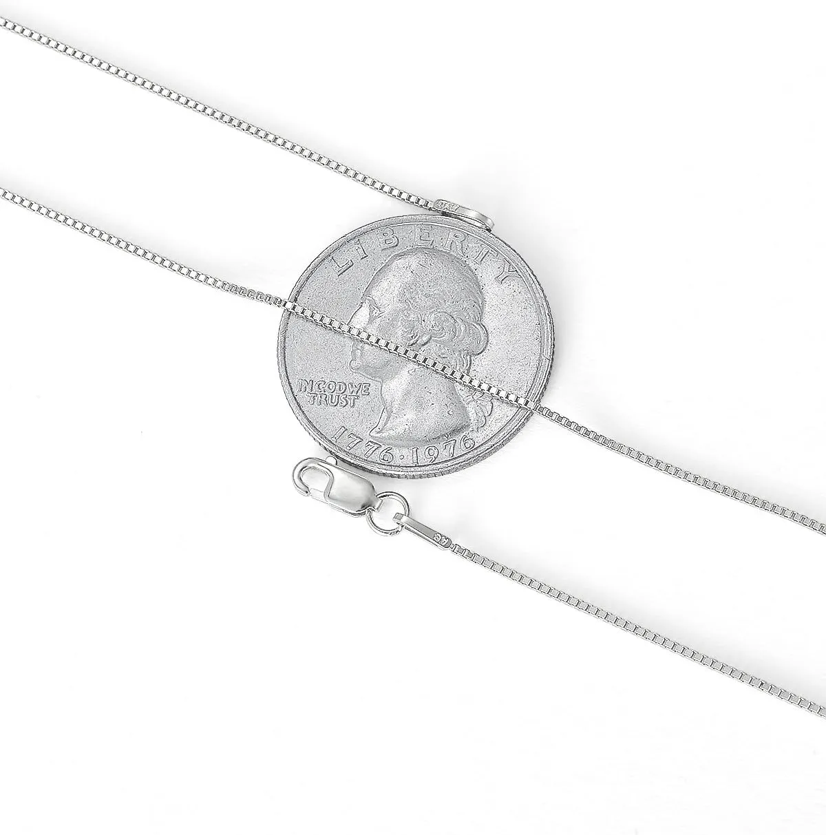 ASHINE 925 Sterling Silver 1mm & 0.8 Italian Box Chain Necklace 16" - 30" with Silver Polishing Cloth/Dainty & Sturdy Necklace for Women Available in 15 Lengths