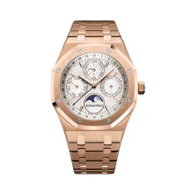 Audemars Piguet Royal Oak Perpetual Calendar 26574OR.OO.1220OR.01 Rose Gold Silver Dial