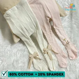 Baby Steps White and Light Pink Cotton Stockings (1-2) Years