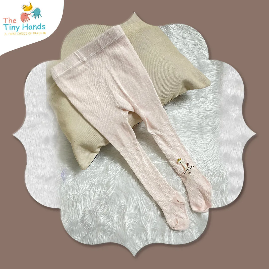 Baby Steps White and Light Pink Cotton Stockings (1-2) Years