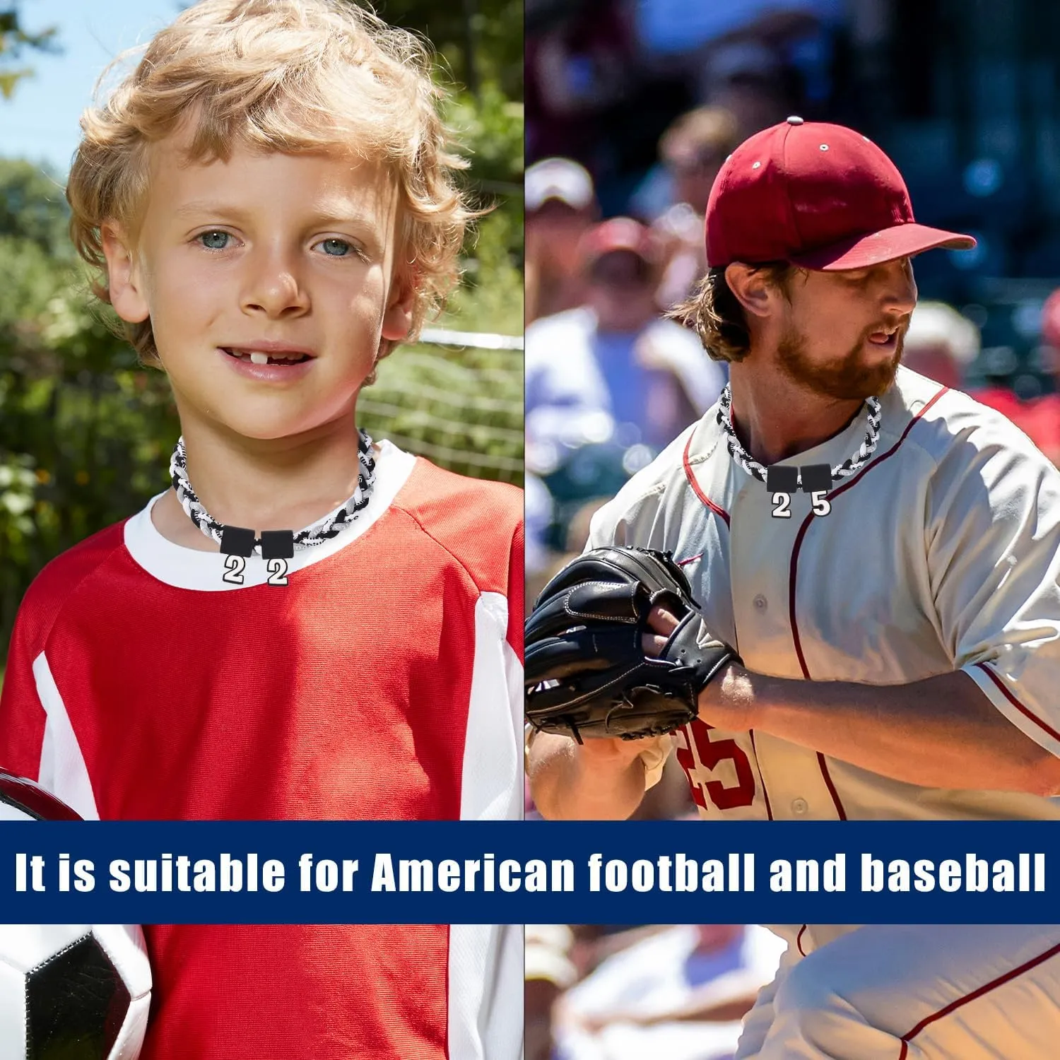 Baseball Number Pendant, Silicone Number 0-9 Pendant for Sports Fan Baseball Necklace Silicone Number Pendant Recommended for Three Braided Rope Tornado Necklace