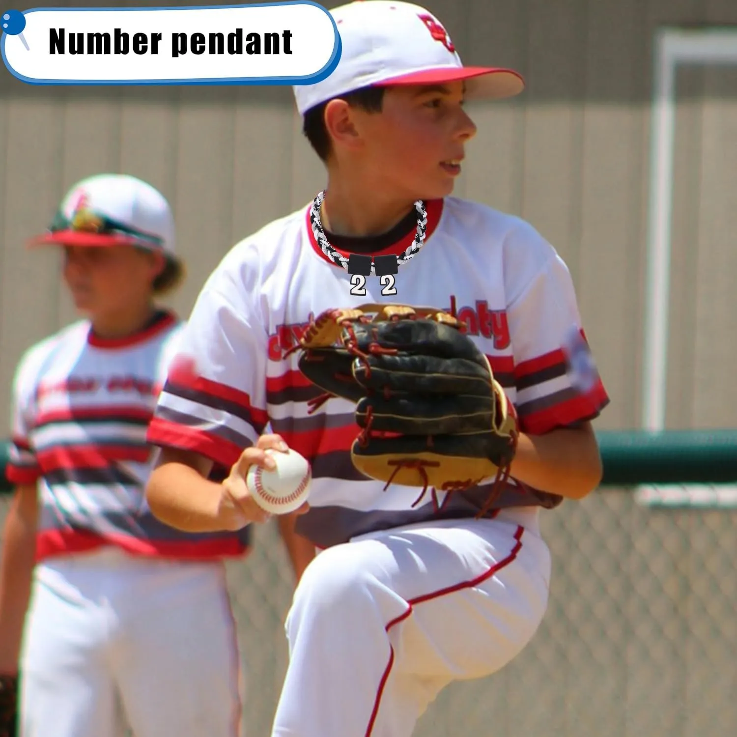Baseball Number Pendant, Silicone Number 0-9 Pendant for Sports Fan Baseball Necklace Silicone Number Pendant Recommended for Three Braided Rope Tornado Necklace