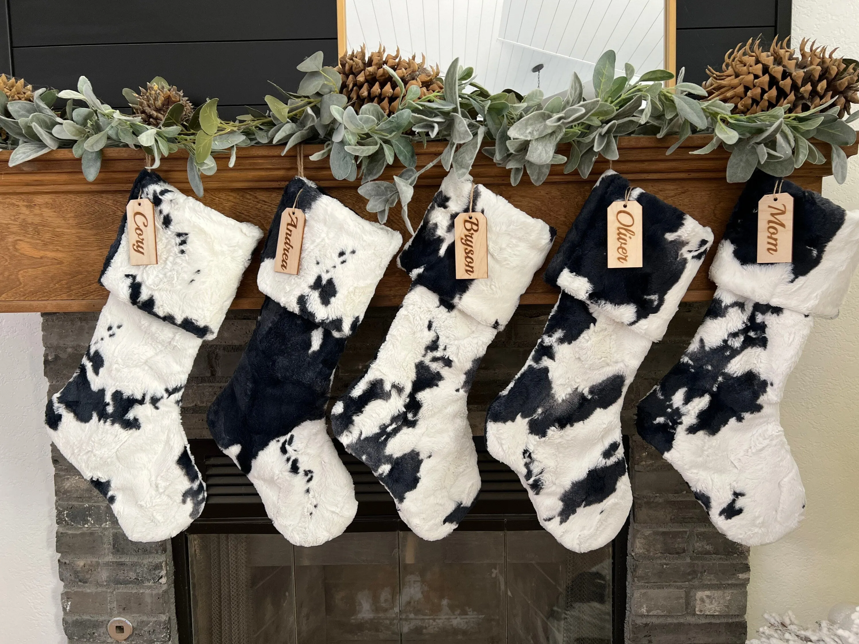 Bessie Cow Calf Christmas Stocking - Personalized