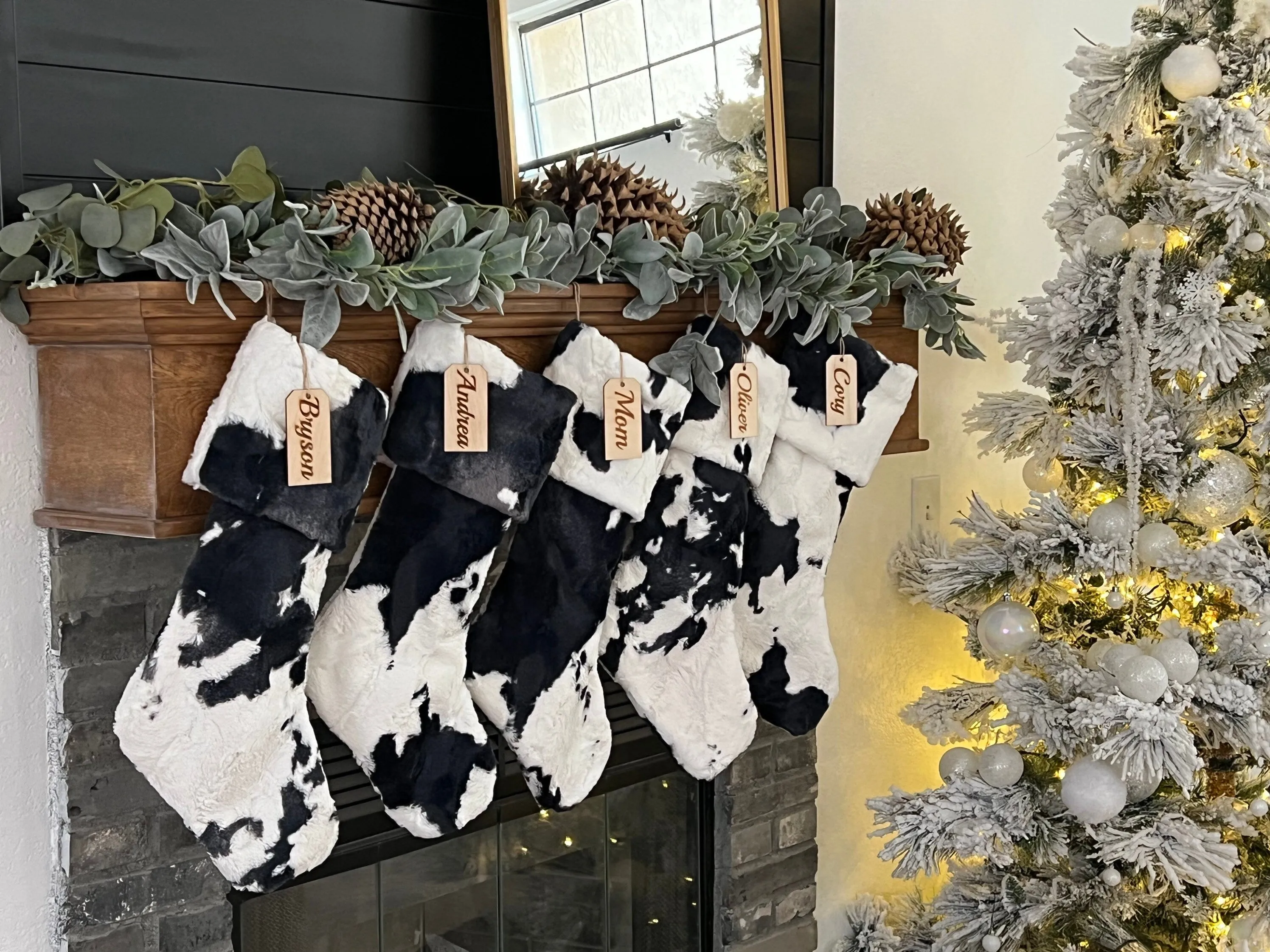 Bessie Cow Calf Christmas Stocking - Personalized