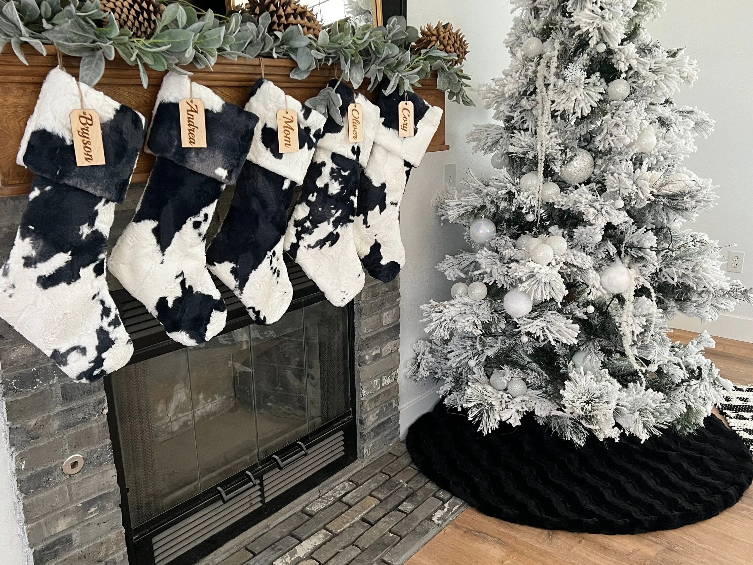 Bessie Cow Calf Christmas Stocking - Personalized