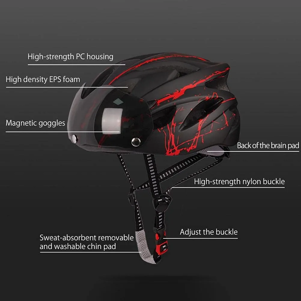 Bike Helmet for Men Women Adult Protective Cycling Helmet with Magnetic Visor for, Roller Skate, Scooter, Electric, Mountain Bike, Skateboards,