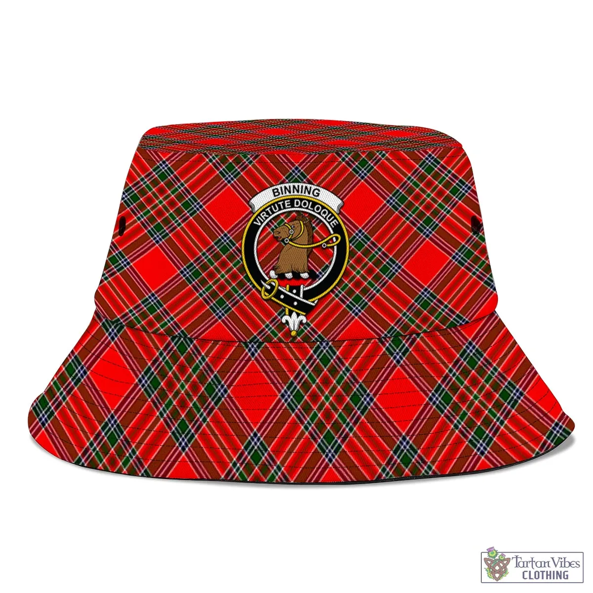 Binning Tartan Bucket Hat with Family Crest