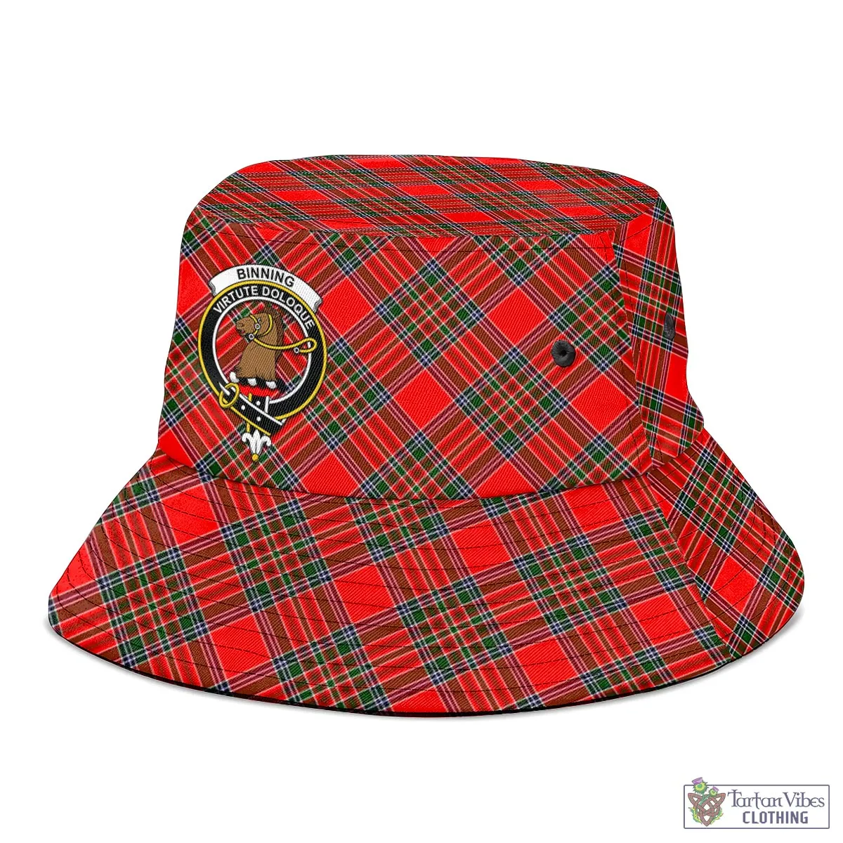 Binning Tartan Bucket Hat with Family Crest