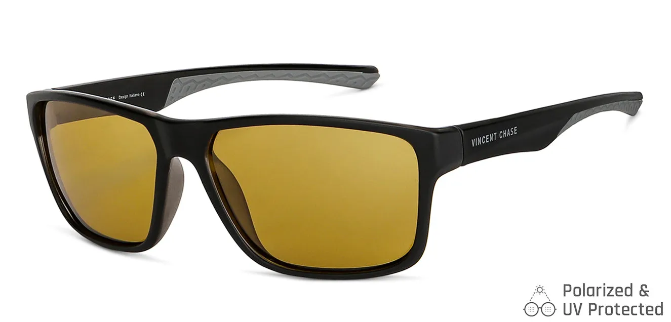 Black Sports Full Rim Unisex Sunglasses by Vincent Chase Polarized-149127