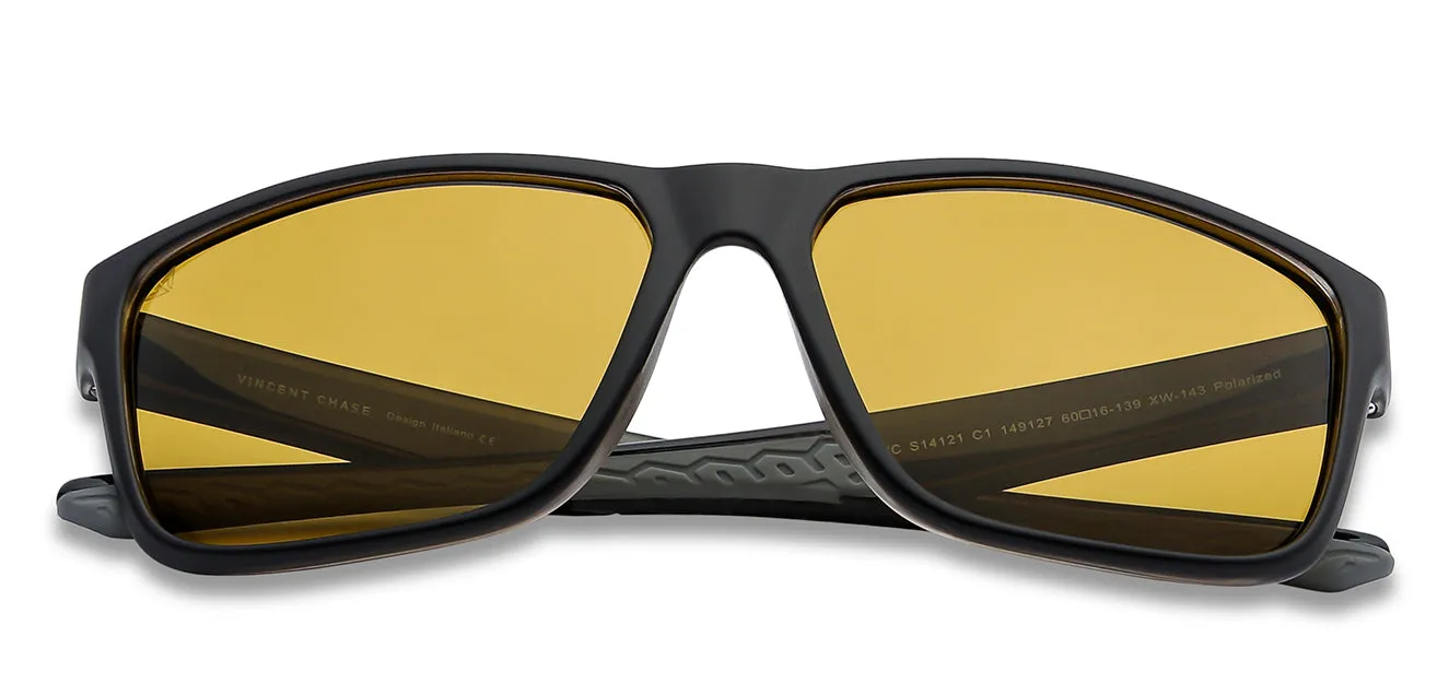 Black Sports Full Rim Unisex Sunglasses by Vincent Chase Polarized-149127