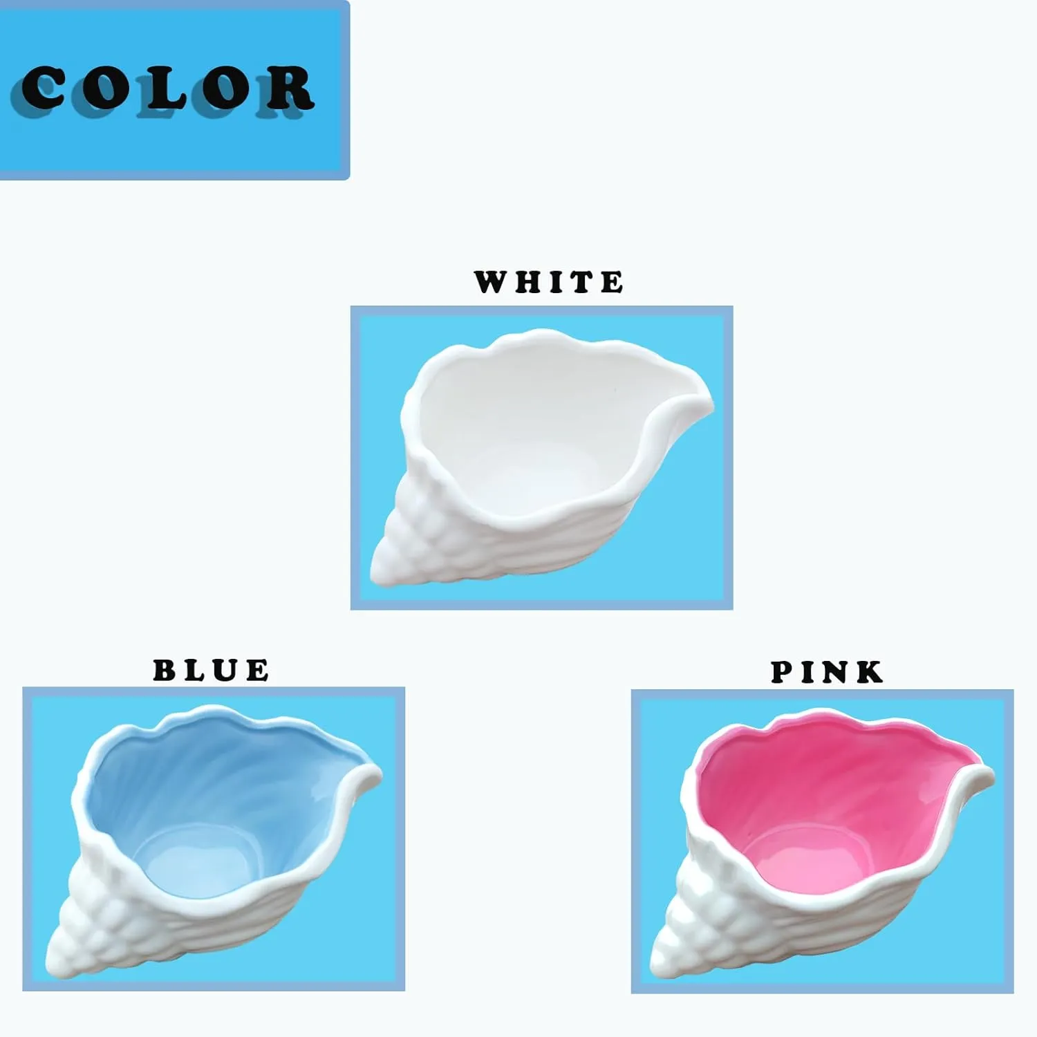 Ceramic Conch Shell Jewelry Dish Tray Blue Shell Jewelry Holder Seashell Trinket Dish Earring Ring Dish Holder Ocean Coastal Decor Jewelry Plate Tray Key Bowl for Christmas Room Beach Decor