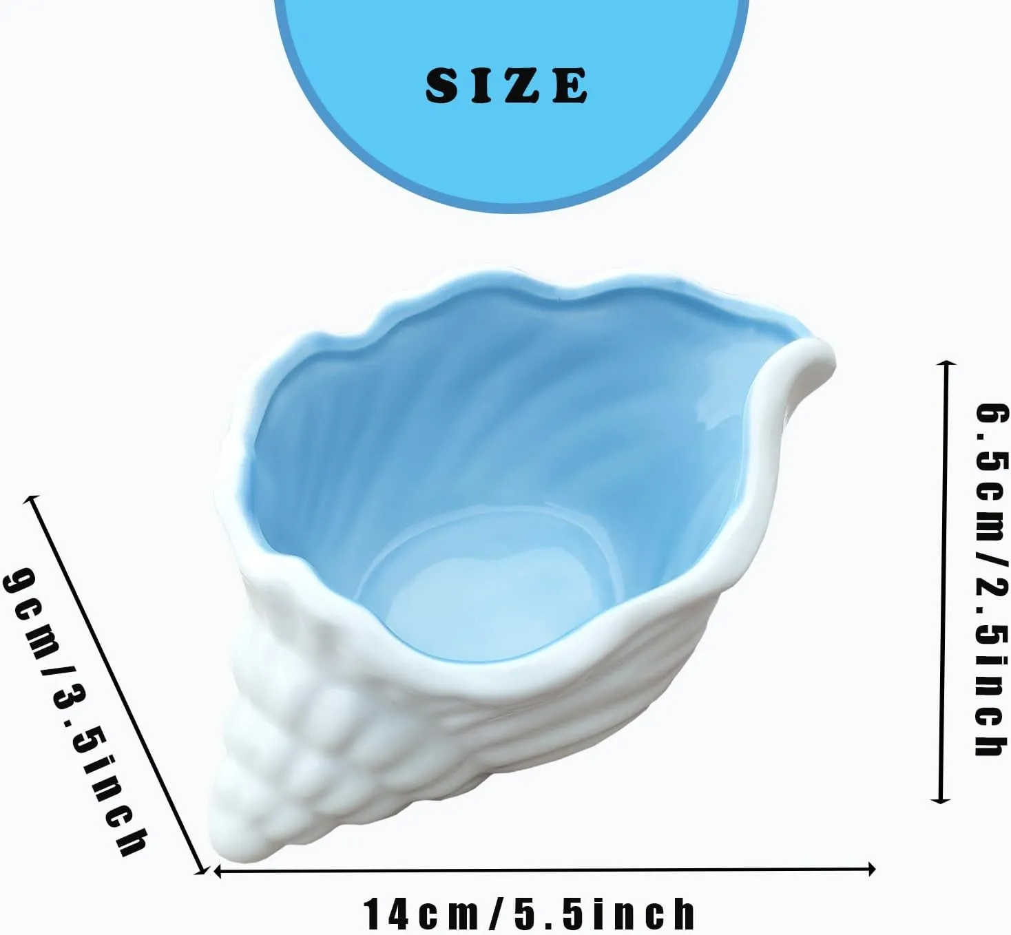 Ceramic Conch Shell Jewelry Dish Tray Blue Shell Jewelry Holder Seashell Trinket Dish Earring Ring Dish Holder Ocean Coastal Decor Jewelry Plate Tray Key Bowl for Christmas Room Beach Decor