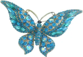 Charming Butterfly Brooch Pin Rhinestone Crystal Pendant Deco BZ4538B
