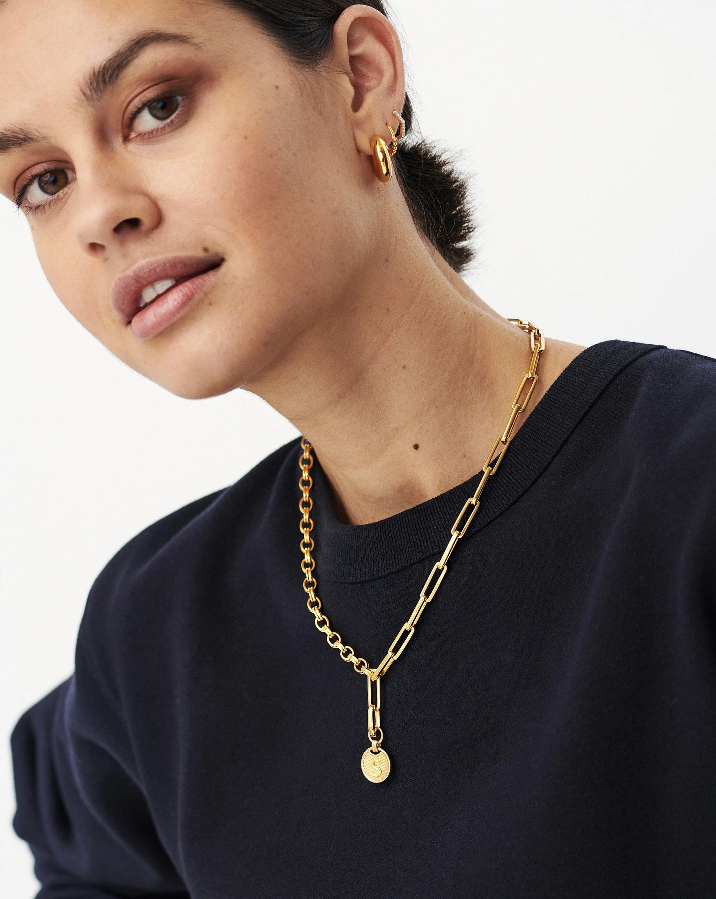 Clip-On Initial Pendant - Initial E