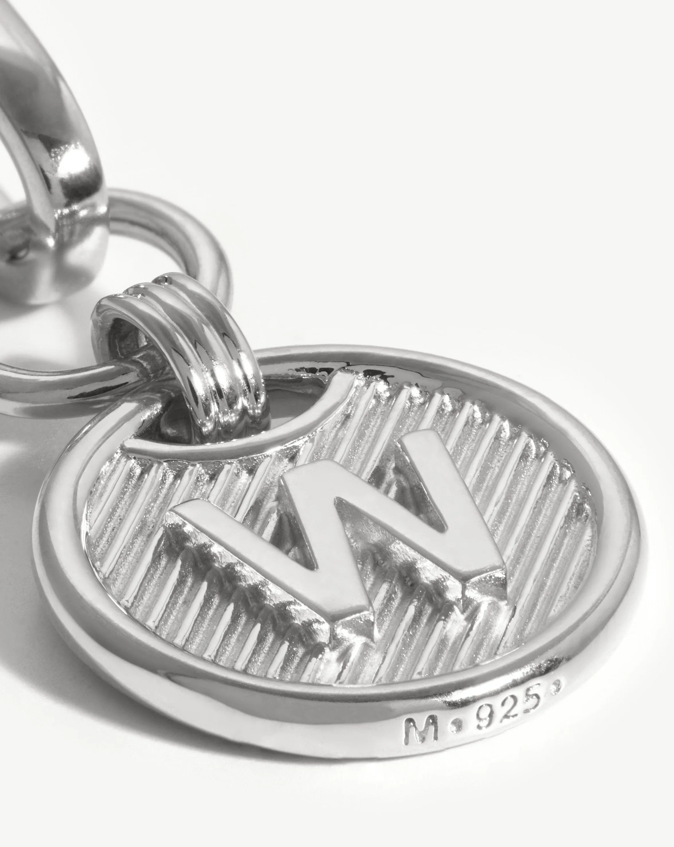 Clip-On Initial Pendant - Initial W | Silver Plated
