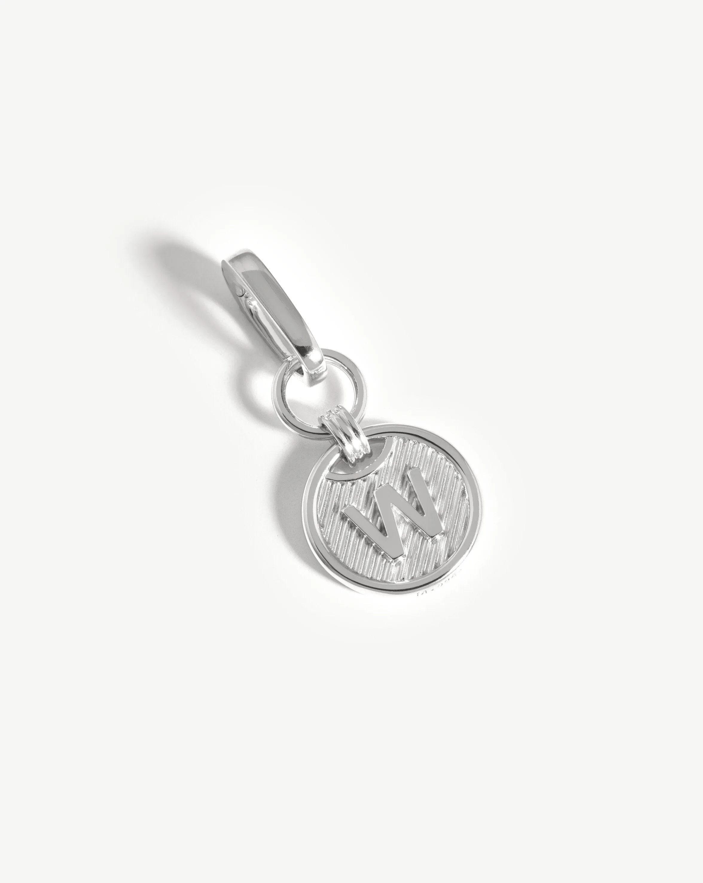 Clip-On Initial Pendant - Initial W | Silver Plated