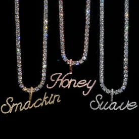 Custom Iced Cursive Letter Pendant