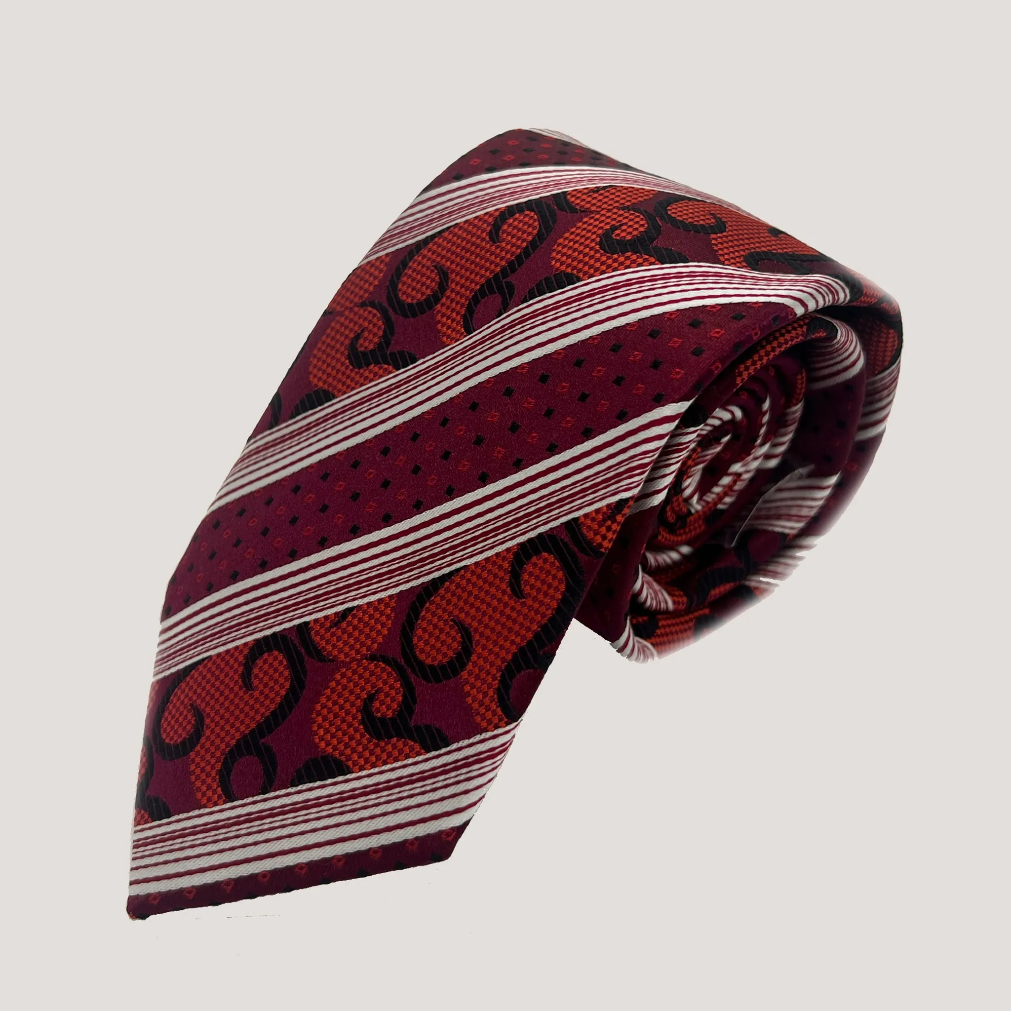 Diagonal Stripes with Mosaic Tie & Pocket Square for Men | 100% Silk