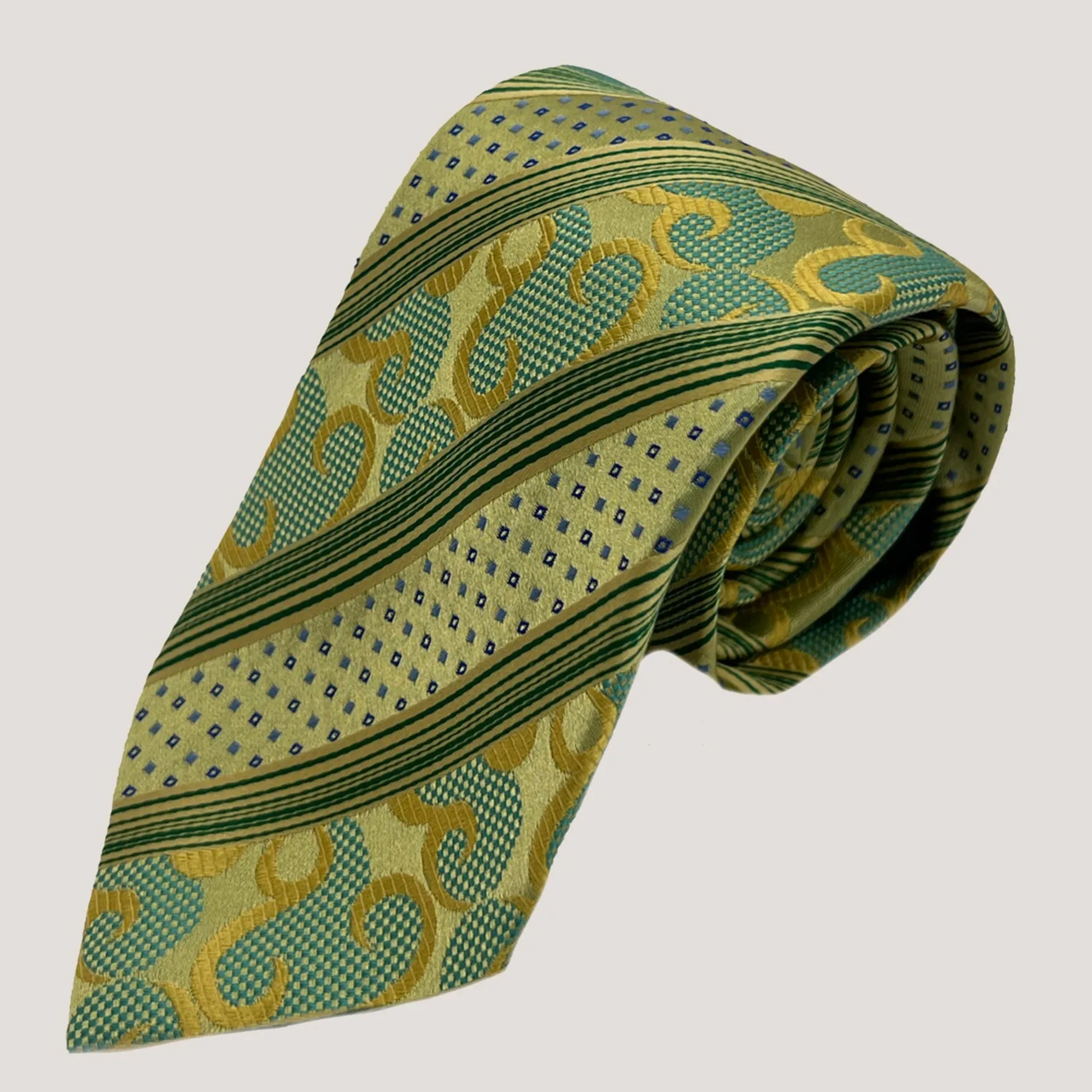 Diagonal Stripes with Mosaic Tie & Pocket Square for Men | 100% Silk