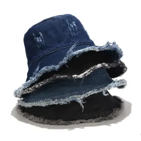 Distressed Denim Bucket Hat