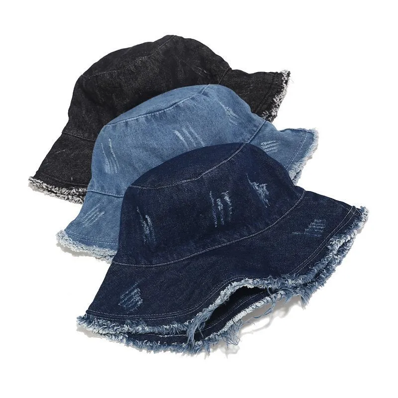 Distressed Denim Bucket Hat