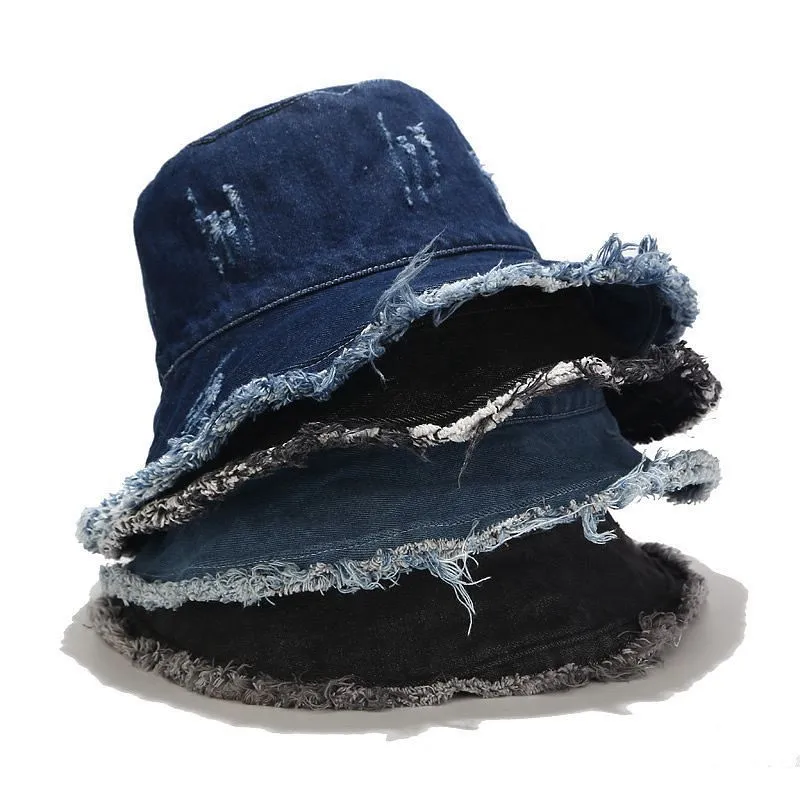 Distressed Denim Bucket Hat