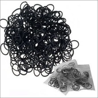 Dreadz Rubber Hair Bands (Black) x 30 (Pack)
