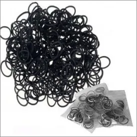 Dreadz Rubber Hair Bands (Black) x 30 (Pack)