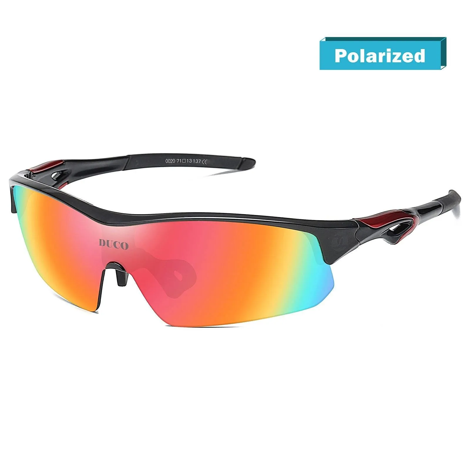 DUCO POLARIZED SPORTS CYCLING SUNGLASSES FOR MEN WITH 5 INTERCHANGEABLE LENSES FOR RUNNING GOLF FISHING HIKING BASEBALL 0020