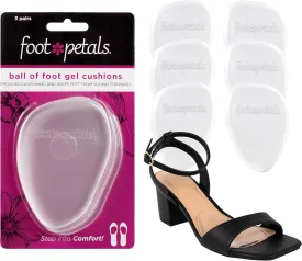 Foot Petals Ball of Foot Cushions, Metatarsal Pad, Lasting Comfort Relief, Prevent Toe Sliding, Overhang, Women's Heels