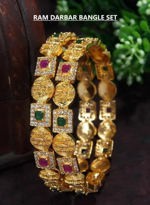 Golden Matte finish Kada Bangles Set, 22k Gold Plated, Traditional Indian, Gift for Her, Wedding Jewelry, Bridesmaid Gift, Set of 2 Psc