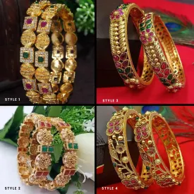 Golden Matte finish Kada Bangles Set, 22k Gold Plated, Traditional Indian, Gift for Her, Wedding Jewelry, Bridesmaid Gift, Set of 2 Psc