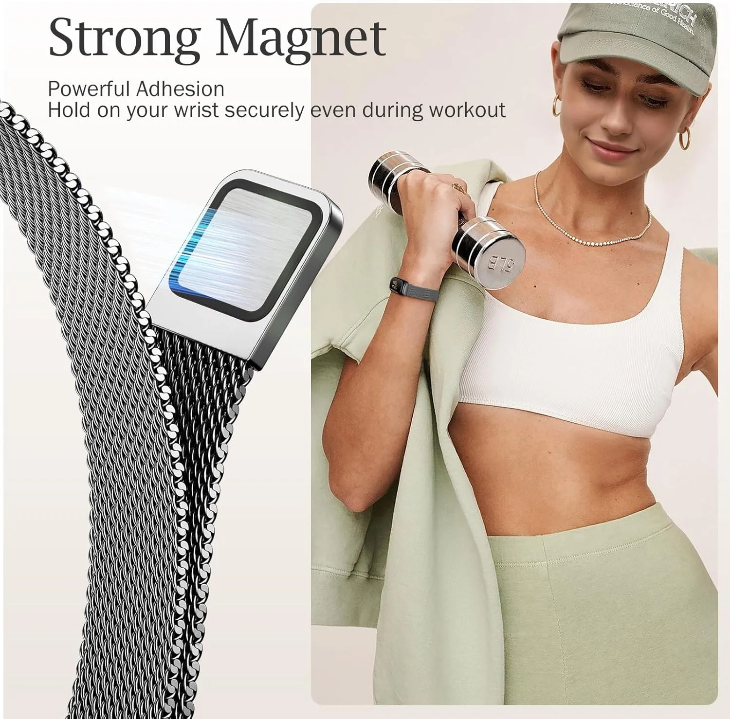 JKD Metal Bands Compatible with Fitbit Inspire 3 Bands for Women Men, Soft Stainless Steel Band Mesh Loop Strap Replacement Magnetic Wristband Accessories for Fitbit Inspire 3 Fitness Tracker