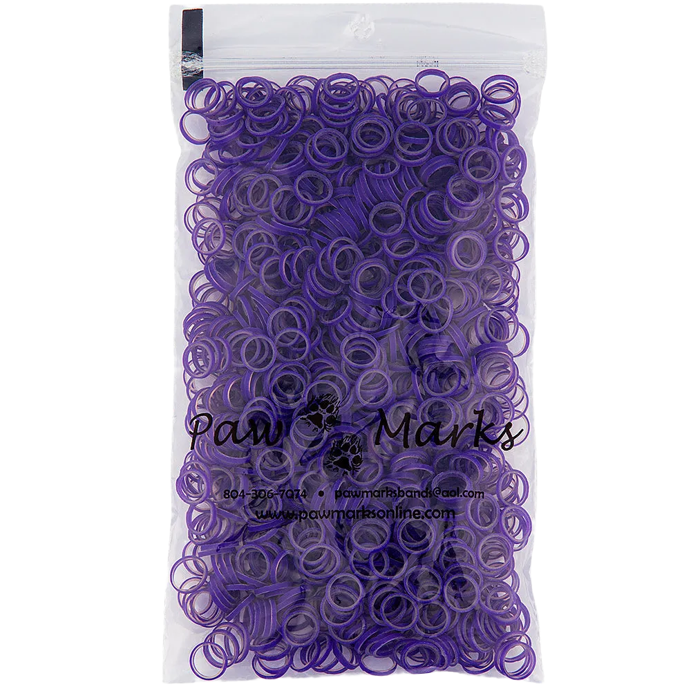 Latex Dog Hair Bands 5/16" Medium Weight Purple by PawMarks